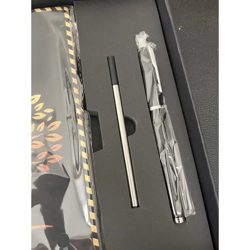 Memo Gift Set In Box, New Notebook And Pen Metallic Gold And Black